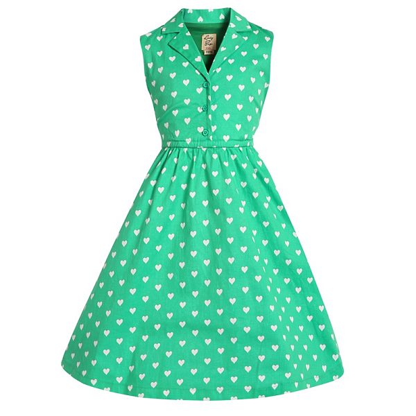 Dívčí zelené puntíkaté šaty Lindy Bop Matilda Mini