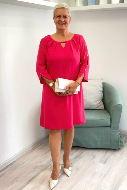 Elegantní malinové společenské šaty Trynite BLANKA STRAKA 03