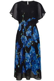 Černé dlouhé šaty s květovanou sukní Smashed Lemon Abir