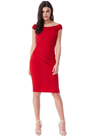 Červené pouzdrové šaty City Goddess Bella