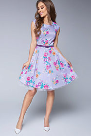 Lila šaty s barevnými květy Gotta Annika