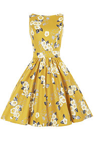 Žluté květované šaty Lady V London Tea