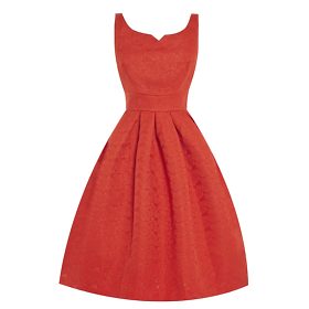 Červené brokátové šaty Lindy Bop Felicia
