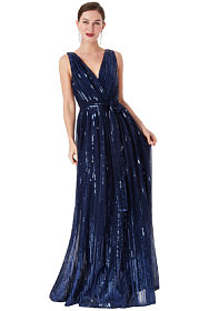 Modré společenské šaty s flitry City Goddess Afrodita