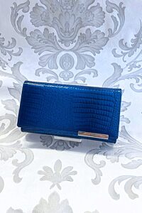 Modrá kožená peněženka větší