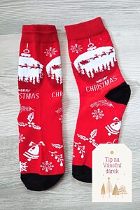 Vánoční ponožky červené Vánoce