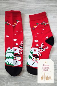 Vánoční ponožky červené vánoční postavy