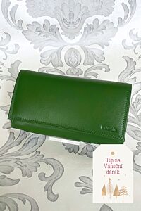 Zelená kožená peněženka větší