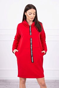 Červené mikinové šaty Mia