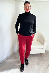 Pohodové kalhoty tmavě červené