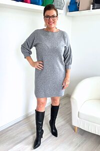 Šedé úpletové šaty / delší svetr