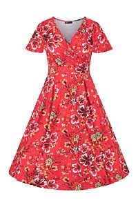 Červené květované šaty Lady V London Lyra