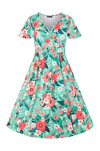 Tyrkysové šaty s květy Lady V London Lyra