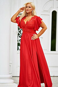 Červené třpytivé společenské šaty Bosca Fashion Laura