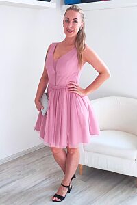 Růžové šaty bez rukávů Bicotone Amari