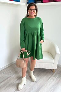Pohodové šaty s dlouhým rukávem zelené