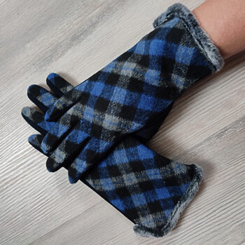 Modré vzorované rukavice
