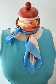 Šátek modro oranžový