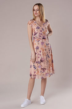 Meruňkové letní šaty s květy Camill