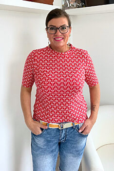 Červené bavlněné vintage tričko Blustgeschwister Sixties