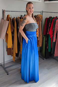 Modrá společenská sukně A&A Collection