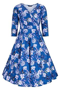 Modré květované šaty Lady V London Lyra