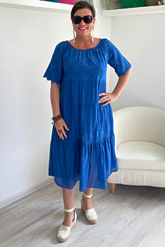 Madeirové šaty kobaltové modré
