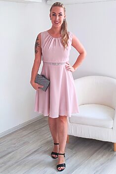 Pudrově růžové společenské šaty Mariza Liv