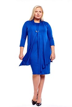 Společenské modré dvouvrstvé šaty Fokus Ava