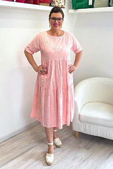 Madeirové šaty světle růžové