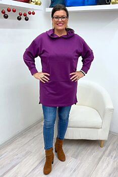 Mikinové šaty/delší mikina fialové