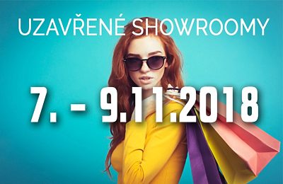 Uzavřené showroomy v  termínu 7. - 9.11.2018