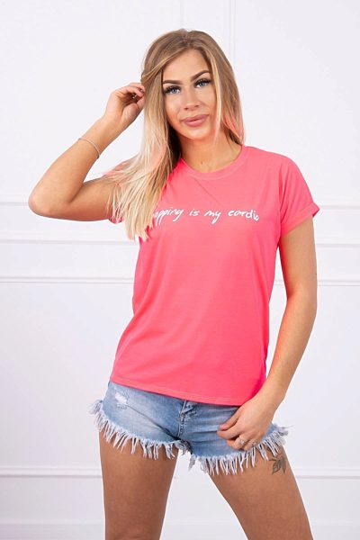 Neonově růžové dámské tričko Lucy