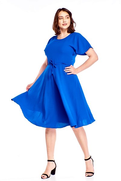 Kobaltově modré šaty s rozevlátou sukní Gratex Ani