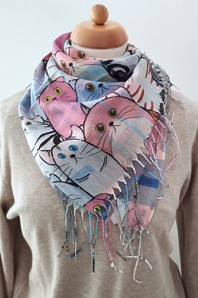 Barevný šátek kočky růžová