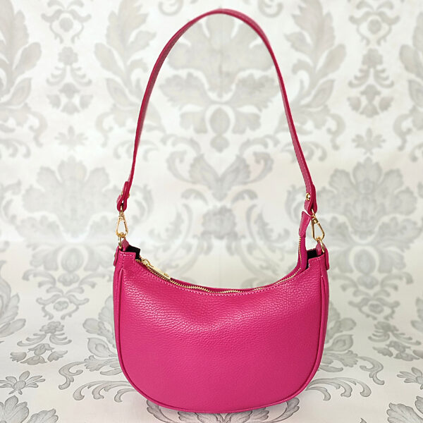 Růžová kožená kabelka Borse