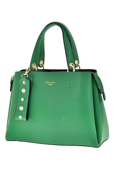 Zelená kabelka s přívěskem Gallantry