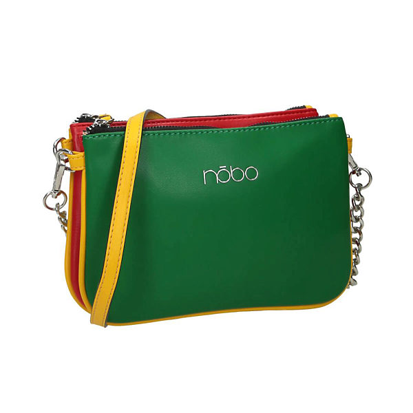 Zeleno-červená dvojitá crossbody kabelka NOBO