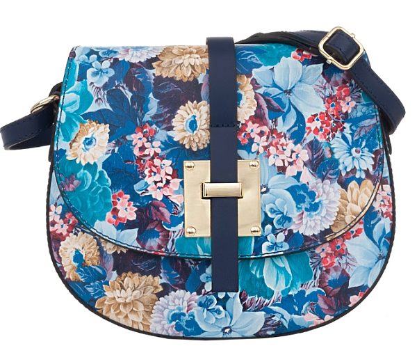 Modrá kabelka s motivem květin Parma