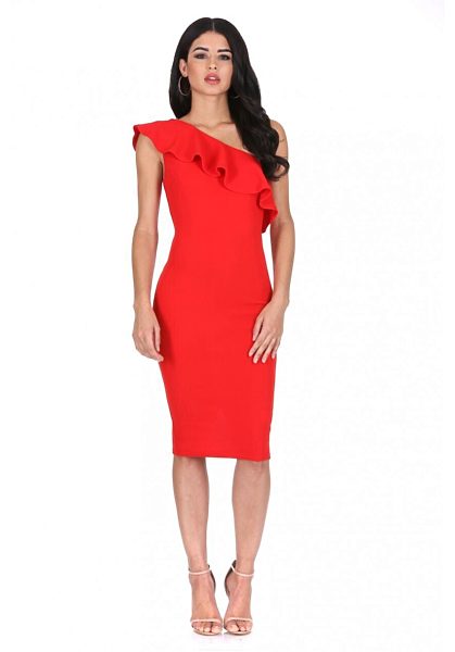 Červené šaty s volánem Tamara Ax Paris