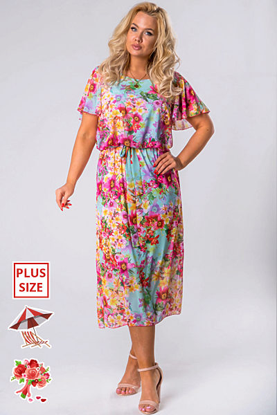 Letní barevné šifonové šaty Carmen Fashion