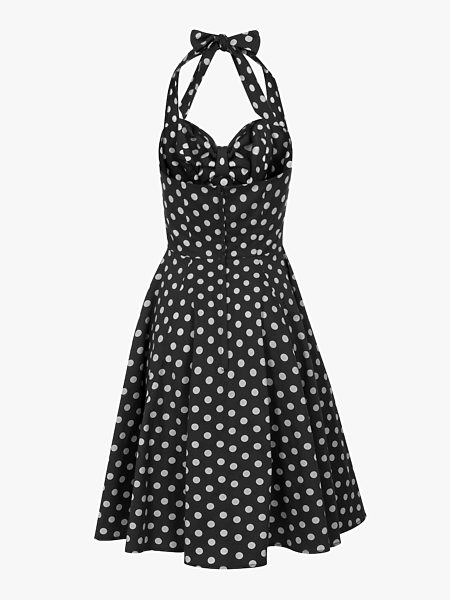 Černé puntíkaté retro šaty Collectif Joanna