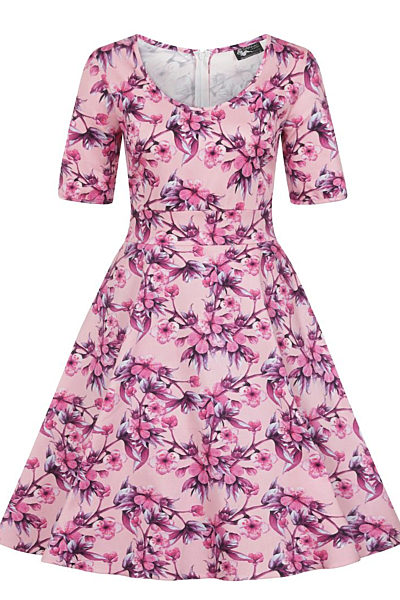 Růžové šaty s květy Lady V London Vivien