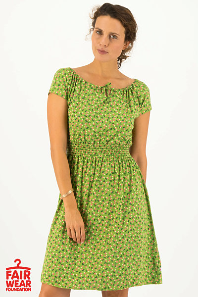 Zelené květované šaty Blutsgeschwister Sun