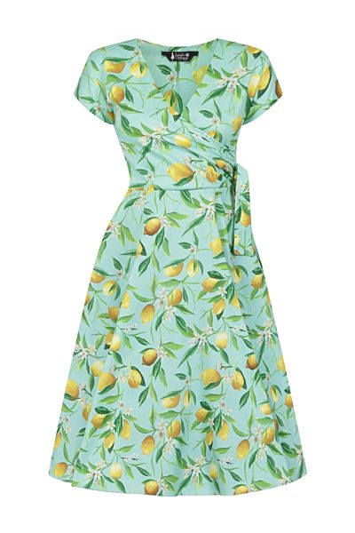 Zelené šaty s citróny Lady V London Bella