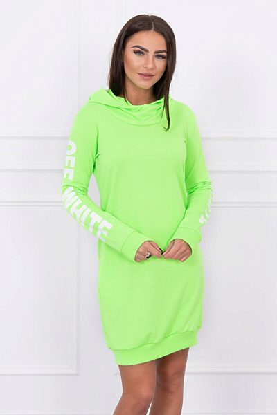Neonově zelené mikinové šaty Ivy