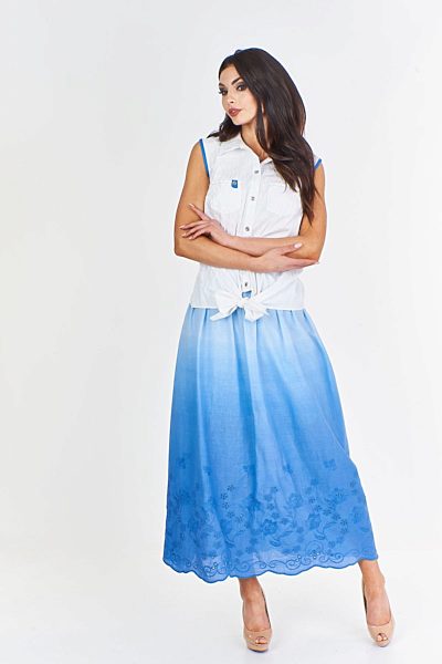 Dlouhá světle modrá sukně Fokus Lucia