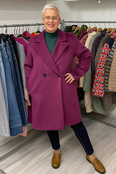 Zimní fialový kabát Rene