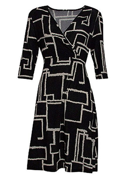 Černé šaty s geometrickými vzory Smashed Lemon Salima