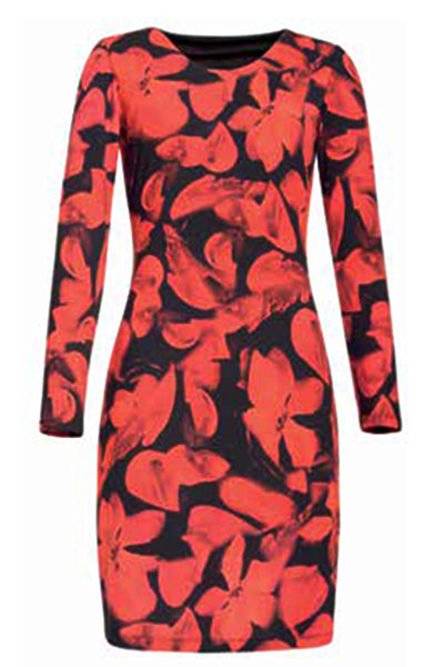 Černočervené květované šaty Smashed Lemon Raimo